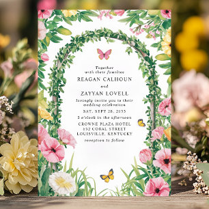 Invitation Arche de mariage Papillons Fête de Jardin Floral