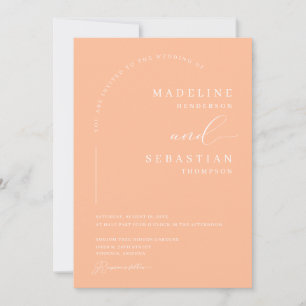 Invitation Arche de pêche moderne minimaliste Mariage QR Code
