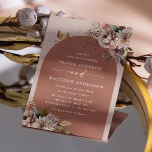 Invitation Arche de terre cuite automnale pour mariage Bohè