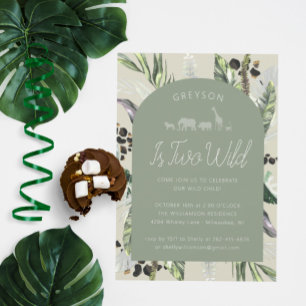 Invitation Arche de verdure jungle moderne Deux sauvages