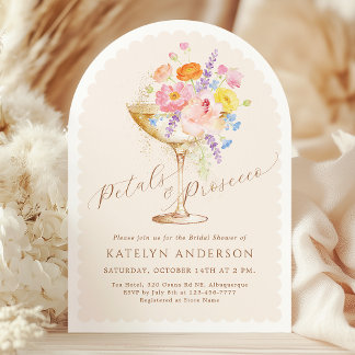 Invitation Arche Élégante de Mariage Floral Aquarelle pour un