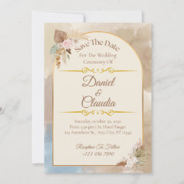 Invitation Arche florale Boho Enregistrer la date - Mariage é