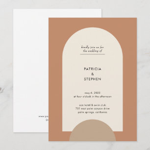 Invitation Arche géométrique Boho moderne Mariage en terre cu