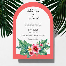 Invitation Arche mariage avec portrait en couple