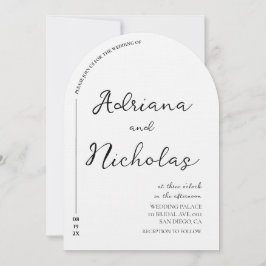 Invitation Arche mariage simple noir et blanc en forme