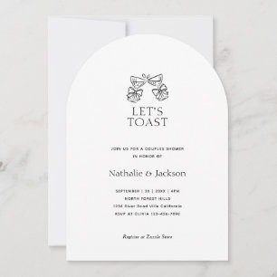 Invitation Arche Minimaliste Champagne Couple Shower Mariage