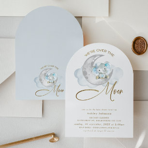 Invitation Arché Nous sommes au-dessus du Baby shower Eléphan