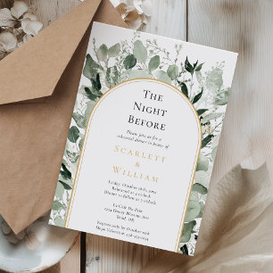 Invitation Arche Or Eucalyptus Mariage La Nuit Avant