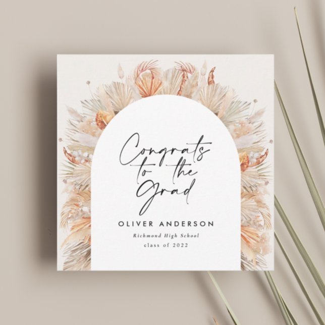 Invitation Arche photo de grade en terre cuite pampas botaniq (Créateur téléchargé)