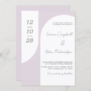 Invitation Arche rose et Mariage de calligraphie