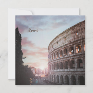 Invitation Architecture antique Rome coucher de soleil ville