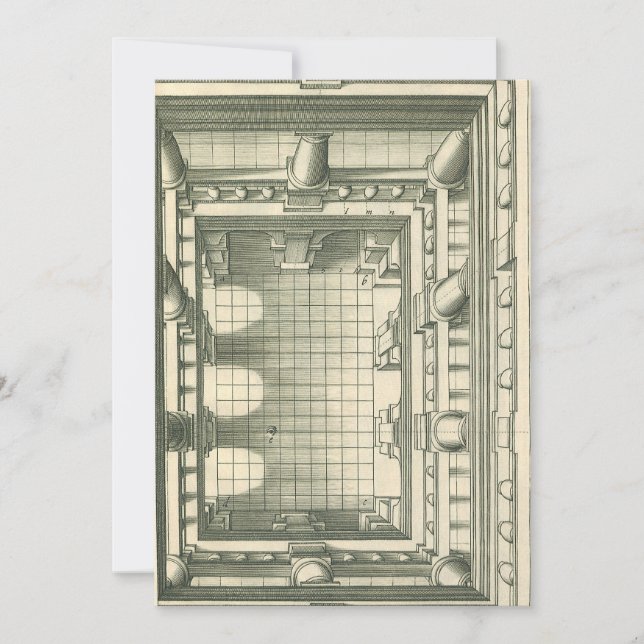 Invitation Architecture vintage, Atrium Courtyard Perspective (Devant)
