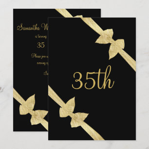 Invitation Arcs élégants en faux or pour 35e anniversaire