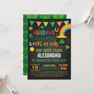 Invitation Arcs-en-ciel, Shamrocks et Pots d'or (B) Anniversa