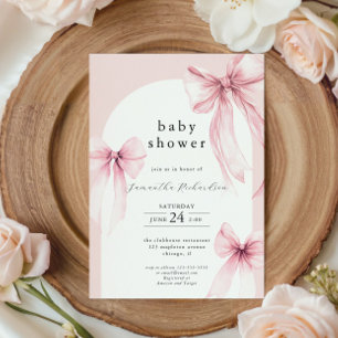 Invitation Arcs roses moderne arch fille baby shower saupoudr