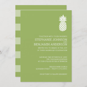 Invitation Ardoise moderne Mariage vert ananas