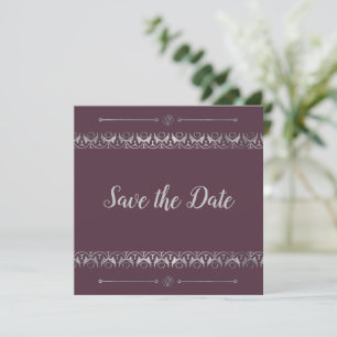 Invitation Argent de luxe Enregistrer la date