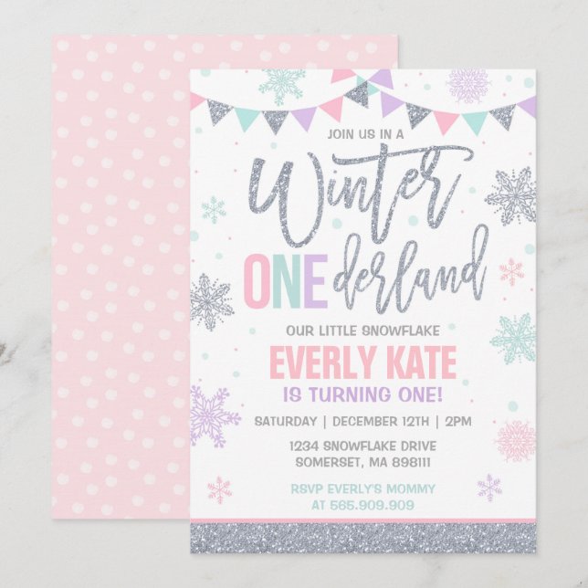 Invitation Argent de rose d'invitation d'anniversaire (Devant / Derrière)