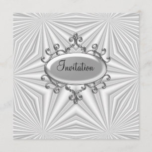 Invitation argent et blanc pour toutes occasions