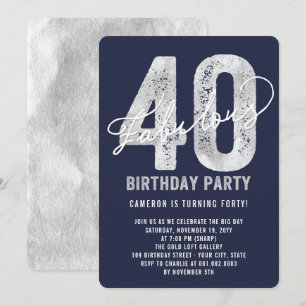 Invitation Argent Fabulous Quarante-40e anniversaire Invitati