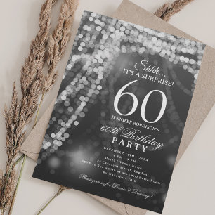 Invitation Argent Fête surprise pour 60e anniversaire