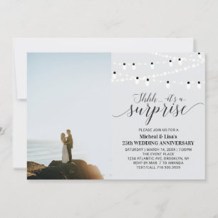 Invitation Argent / Grey 25e anniversaire du Mariage photo