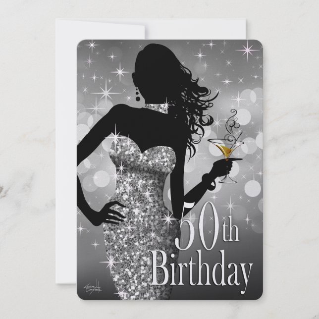 Invitation Argent MÉTALLIQUE de l'anniversaire | de GLACE (Devant)