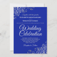 Argent sur Royal Blue Simple Mariage élégant
