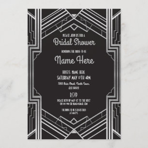 Invitation argenté de partie des années 1920 d'art