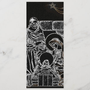 invitation argentée blanche noire de nativité