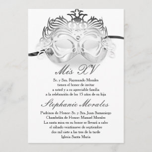 Invitation argentée d'anniversaire de Quinceanera