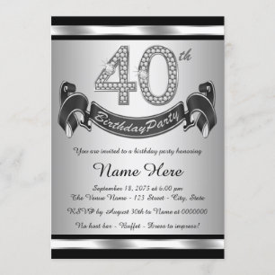 Invitation Argentez la quarantième fête d'anniversaire