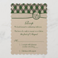 Argyle Golfball Golf Green Monogram Mariage RSVP
