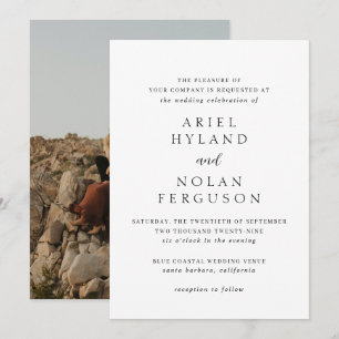 Invitation Ariel Elegant Photo Mariage moderne