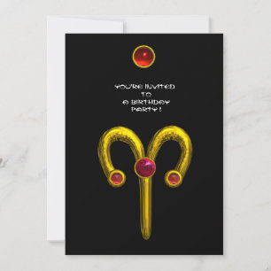 Invitation ARIES RUBY, jaune vif noir rouge