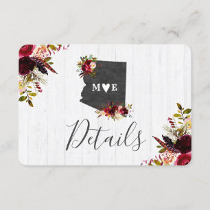 Invitation Arizona State Destination Rustic Détails du Mariag