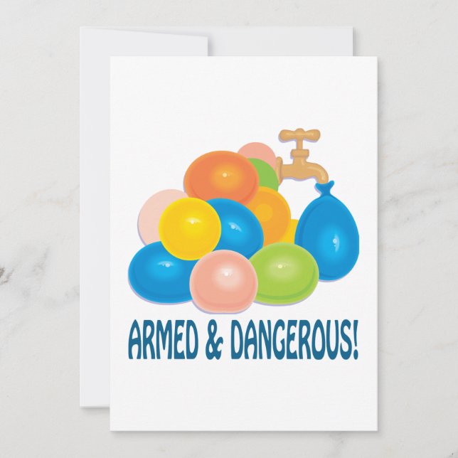 Invitation Armé et dangereux (Devant)