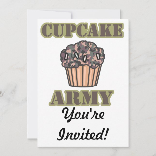 Invitation Armée de Cupcakes (Devant)