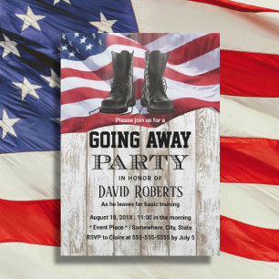 Invitation Armée Militaire Rustique Solider Partir Parti
