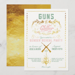 Invitation Armes à feu ou Parties scintillant Genre Reveillez