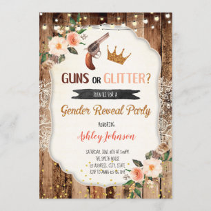Invitation Armes ou sexe Parties scintillant révèlent l'invit