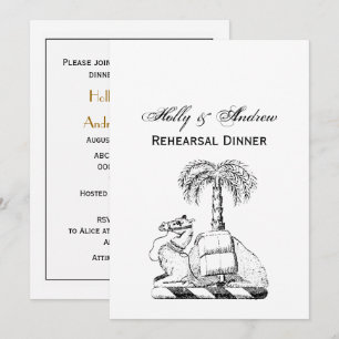 Invitation Armoiries de Preppy Heraldic Camel Palm Tree