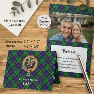 Invitation Armoiries du clan Leslie sur tartan de chasse