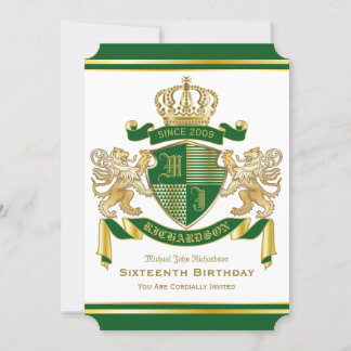 Invitation Armoiries royales d'anniversaire Emblème de lion d