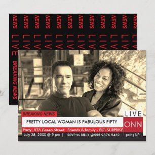 Invitation Arnold Schwarzenegger 50e anniversaire Funny TV Ne