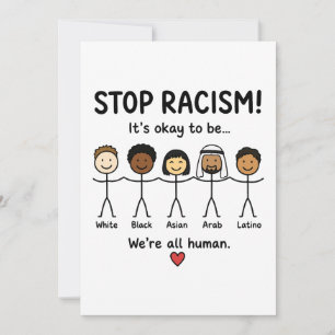 Invitation Arrêtez le racisme, nous sommes tous humains