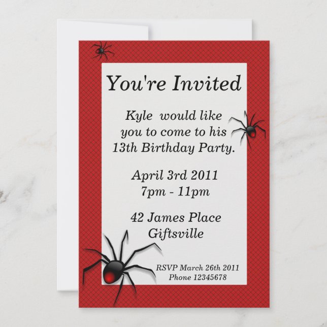 Invitation arrière de fête d'anniversaire (Devant)
