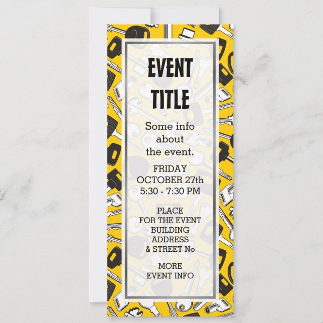Invitation Arrière-plan de jeu de clés (Devant)