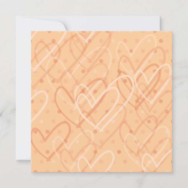 Invitation Arrière - plan des coeurs et des points, invitatio (Devant)