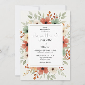 Invitation Arrière - plan Floral rustique